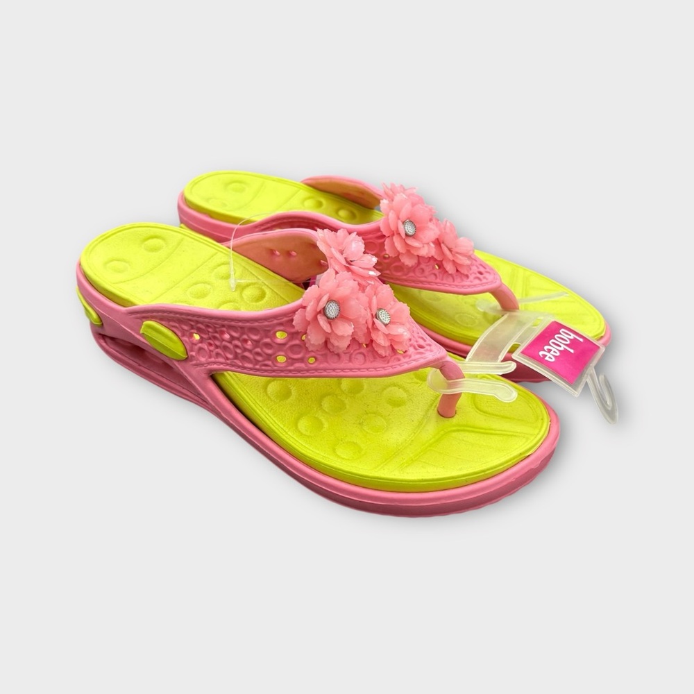 bobee Coral Lime Y2K Floral Wedge Platform Sandals - Sporty Summer NWT